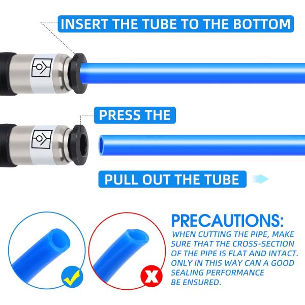 8mm Trykluft Kontrolventilstik, Push-to-Connect