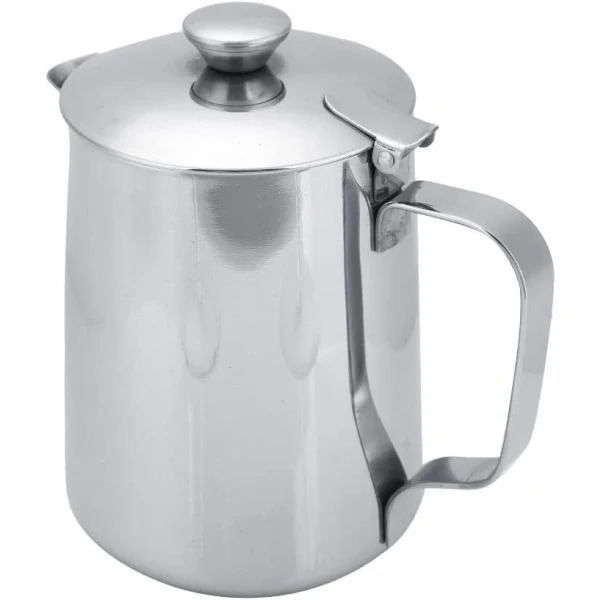 Rustfrit stål mælkekande kande med låg til Latte(600ml)