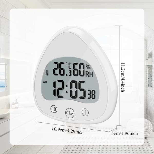 Badrumsur, LCD Digital Alarm med Vattentät Touch Dusch Cl