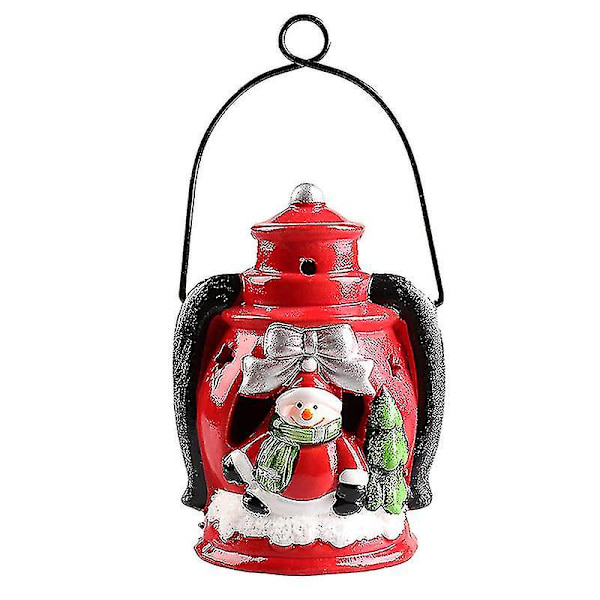 Mini Bärbar Led Lantern Med Santa Claus Snowman Mönster Ee DXGHC