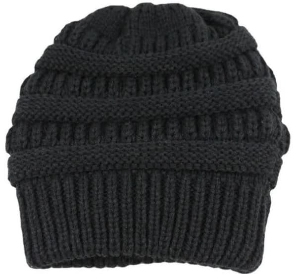Neulotu villapipo Pullover-pipo lämpöä varten - musta