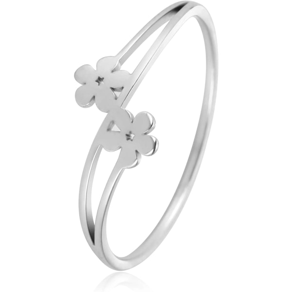 Blomsterringe til Kvinder Piger Rustfrit Stål Blomster Ring Blomster