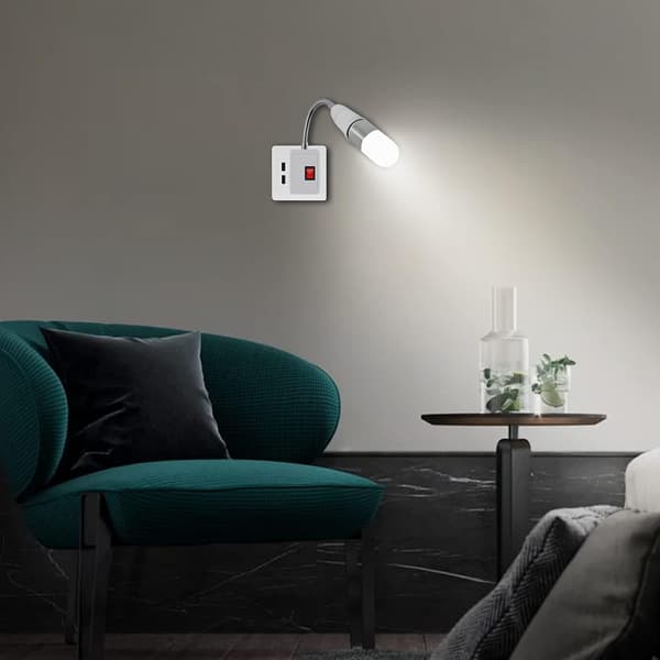 E27 LED Pæreholder, Konverter Lampeholder med Bryter, E27 S