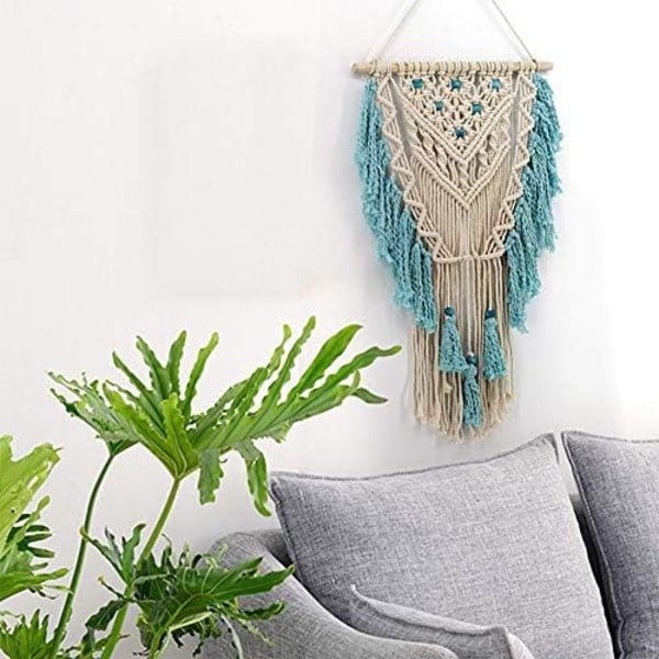 Håndvevd macrame-gardin for romdekorasjon 45 x 75 cm