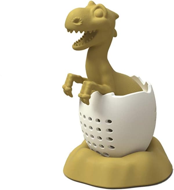 (Gul) Dinosaurieäggsskal Teinfuser Silikon Te-diffusor för L