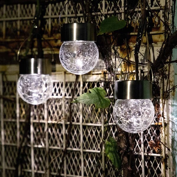 Hängande Solcellslampor Utomhus - 8-pack Sprickt Glas Dekoration