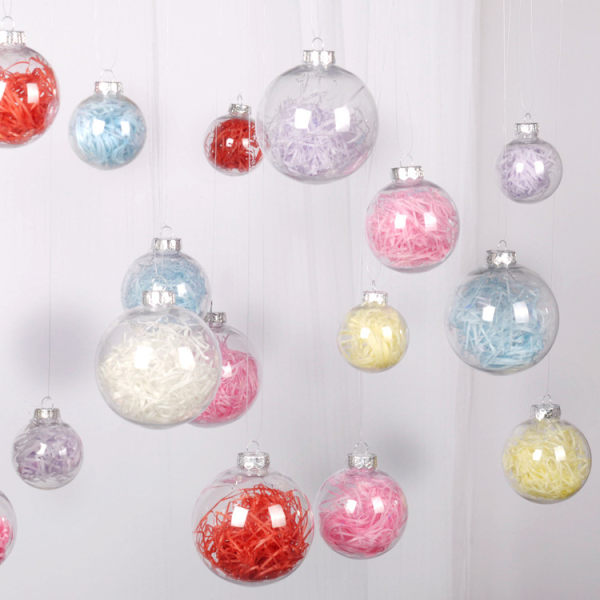 10 Stk Jul Delikat Transparent Ball Ornament Plast Dekor