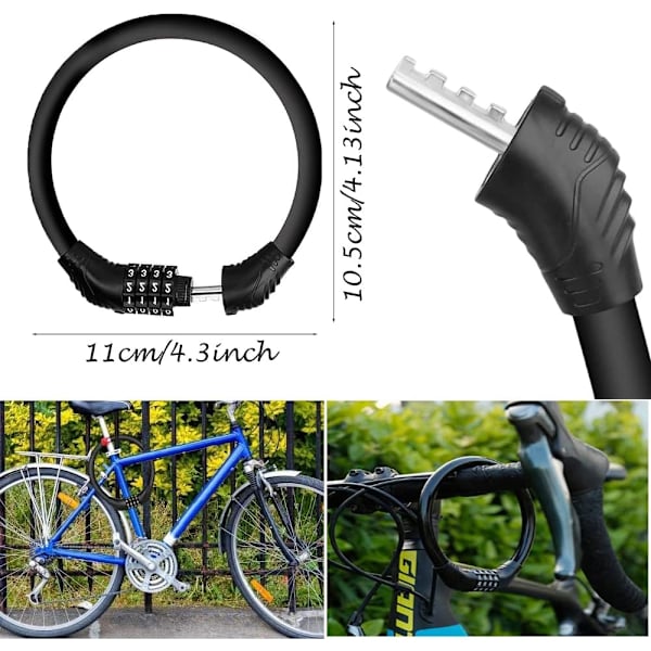 Cykel Lås, Stål Kabel Cykel Lås, Mini Cykel Lås, Sort Cykel Lås