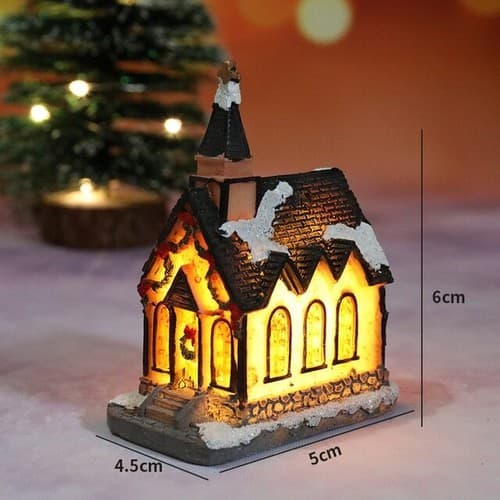 LED Julepynt Lysende Trehus For Hjemmebord Jul