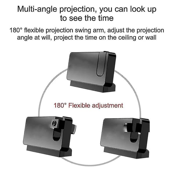 Projektionsväckarklocka med 180° rotation för sovrum L DXGHC
