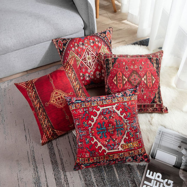 Heittotyynynpäälliset Geometrinen Persian Kilim Koti Sisustus Sarja 4 Kpl