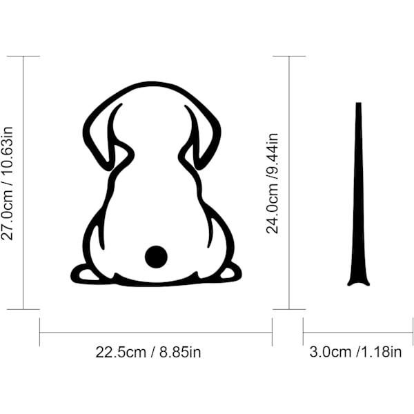 Hunde-Bakspeilvisker-Klistremerke 3D Dekal 8,8\" x 10,6\" DXGHC