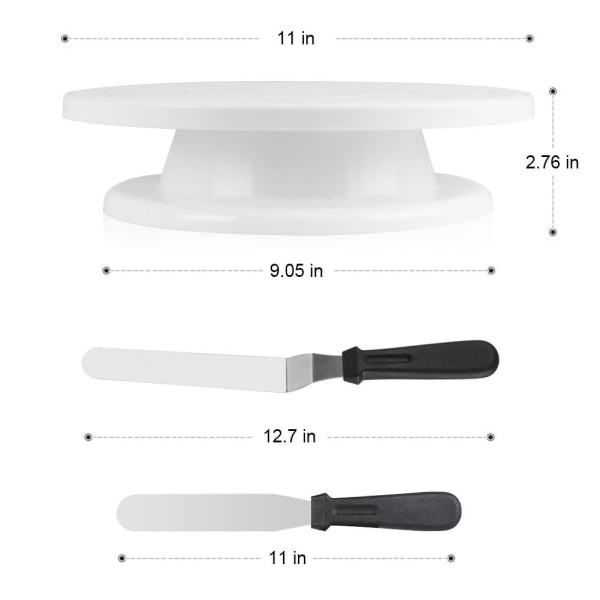 Kagedekorationsudstyr med Kagetallerken, 12 Nummererede Kagetips