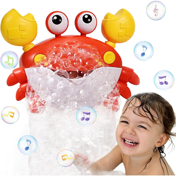 Krabbebade legetøj til småbørn 1-3 2-4 badekar boblemaskine med musik automatisk børn badekar boblemaskine baby bade legetøj