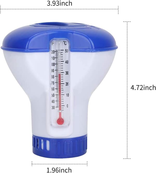 5 Tommer Flydende Klor Dispenser til Pool, Spa, Whirlpool (Blå