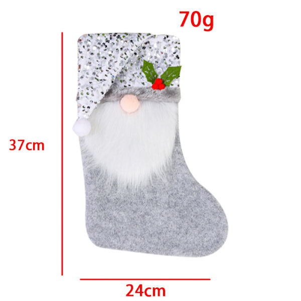 2 stk grå glitterjulestrømper julestrømper jul