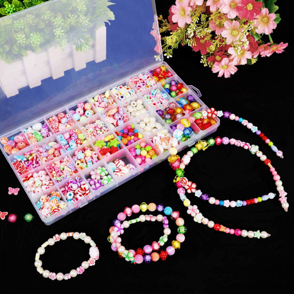 Barnas DIY Perlesett Perlesett for Smykkeproduksjon 750 Perler