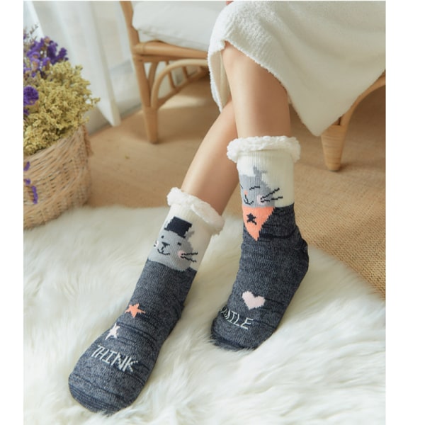Slippersokker, Vinter Damer Antislip, Vinter Bomulds Sokker Dovendyr