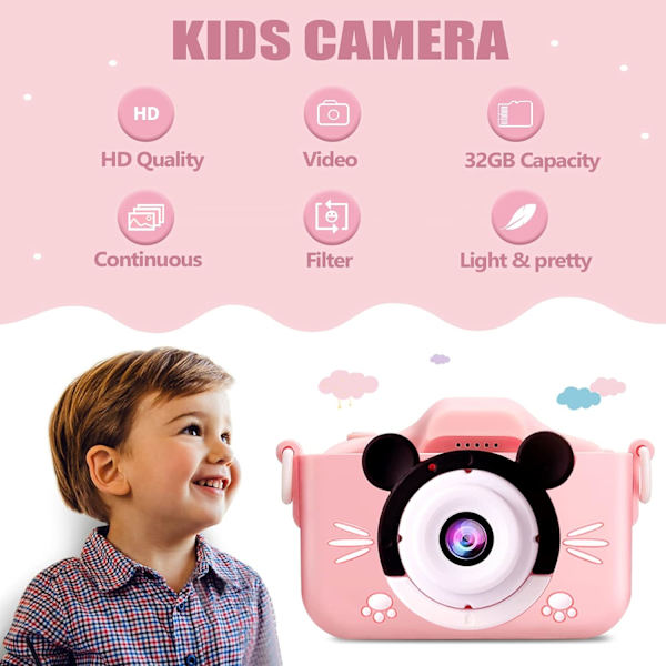 Lasten kamera - Ladattava Mini Digitaalinen Kamera Kuva- ja Videokamera DXGHC