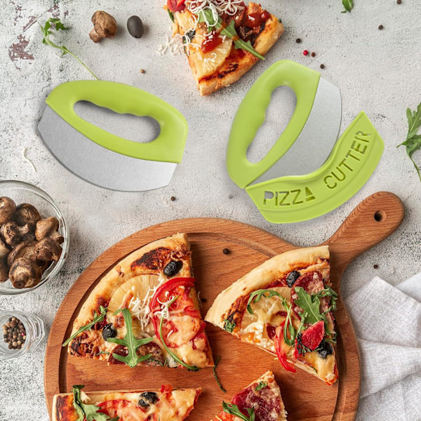 Pizzaskærer med Beskyttelsesdæksel, Pizzaskærer, Halvmåne Pizza