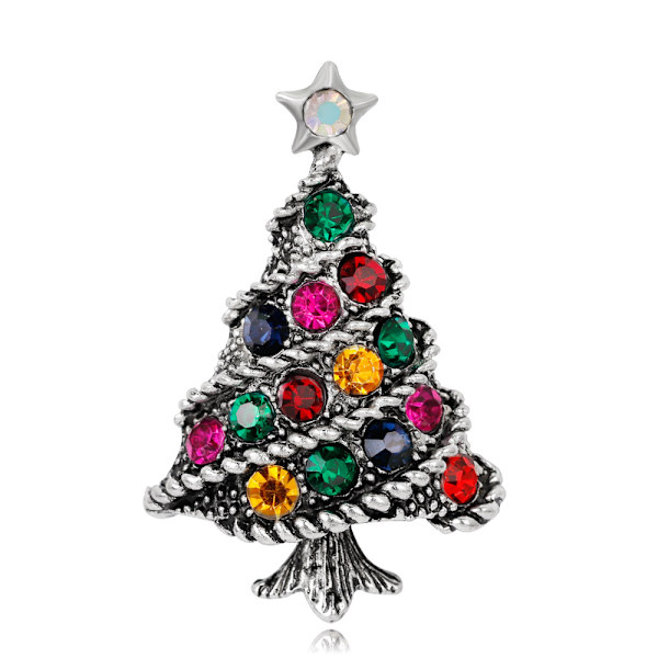 2 stk. Mode Juletræ Brosche, Legering Rhinestone Brosche Tilbehør