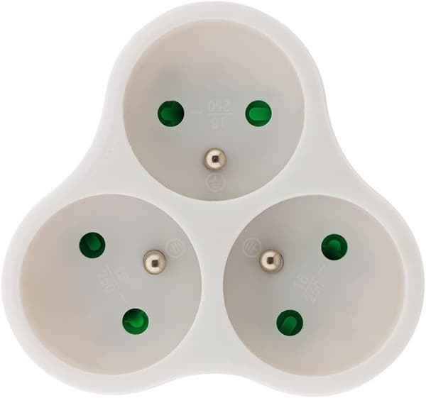 3x 16A trekantformet - Hvid DXGHC