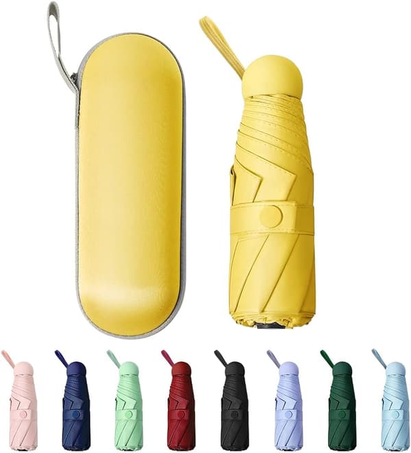 Mini Vindtät Fällbar Reseparasoll, Sol & Regn Parasoll, Com