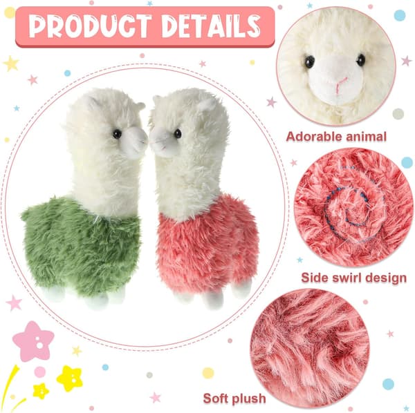 Plush Alpaca Legetøj 2 Styk Llama Fyldt Dyr 11 Tommer Blød Al
