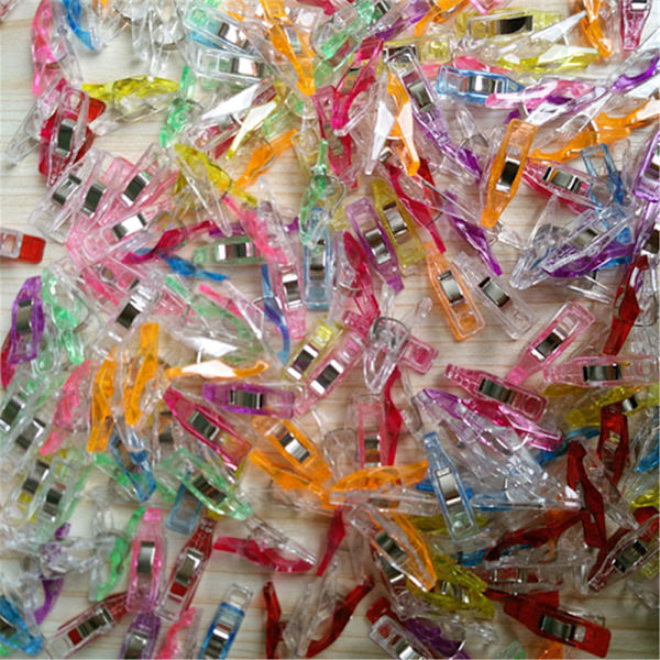 100 stk. Nye Plastik Syklips Patchwork Ax Klips Stigeklips (Rand