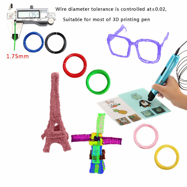 Miljøvenligt Beskyttelsesmateriale 3D Pen / 3D Printer Filament DXGHC