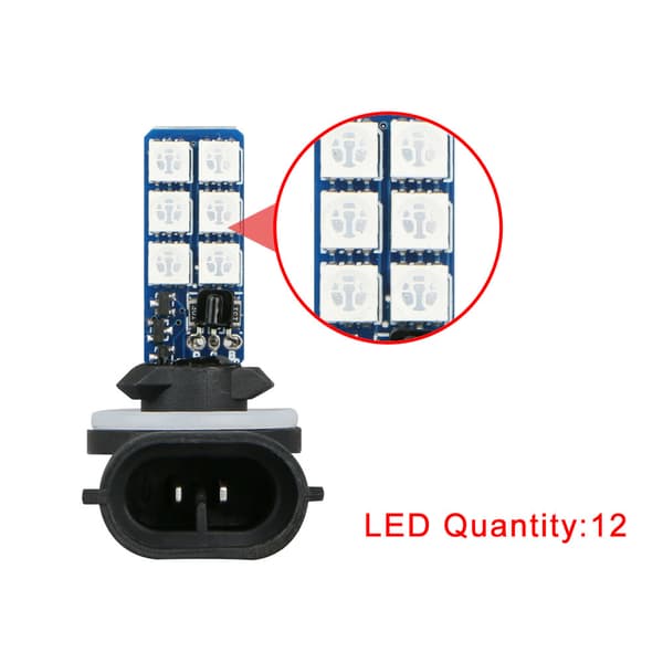 2x 881 5050 Fargerike RGB Bil LED Bil Frontlys Tåkelys Lampe Bu