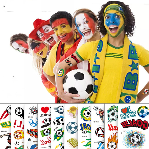 10 tecknade sport fotboll tatuering klistermärken World Cup tema creati