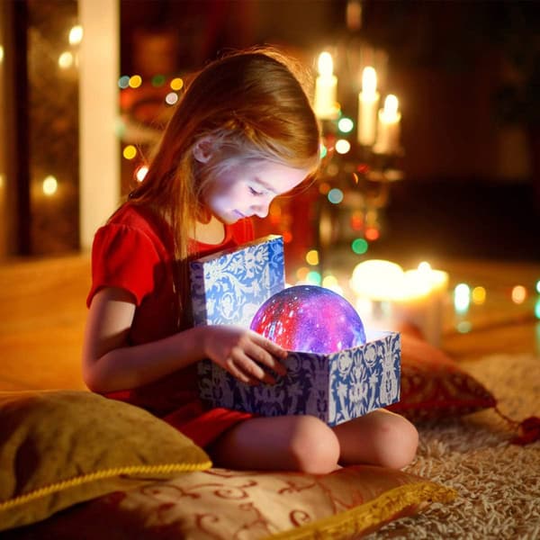 3D Månelys, LED Natlys Touch Månelys 16 Farver, Diamet