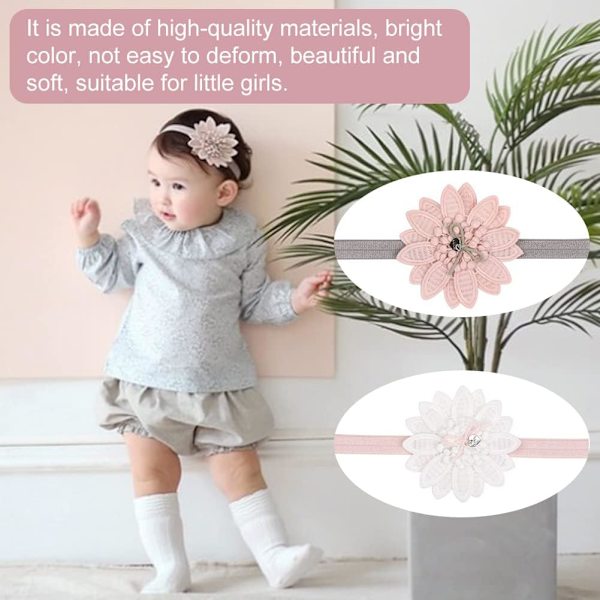 Blomsterhodeband, Babyjente Blomsterhodeband, 2 Stykker Babyhodeband