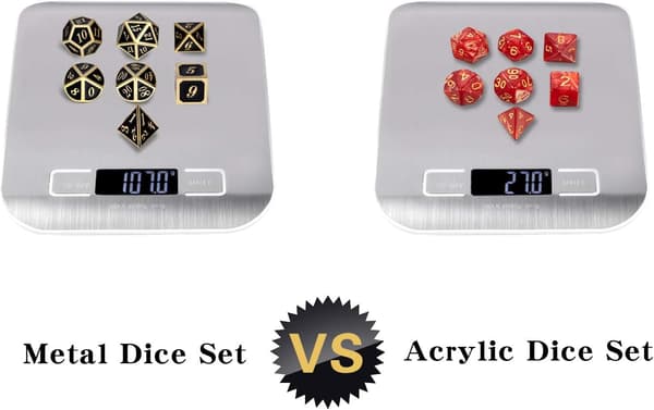 Metalliske Terninger Sett D&D, 7 Terninger Metall Polyhedral Sett med Gaveboks