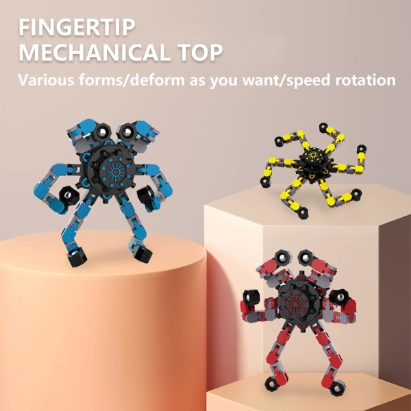 3 st Spinners, DIY Deformabla Robot Fingerleksaker, Avkoppling