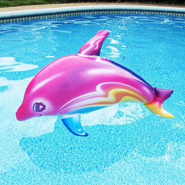 Rosa Regnbågsdelfin Uppblåsbara Pool Leksaker (2 set)