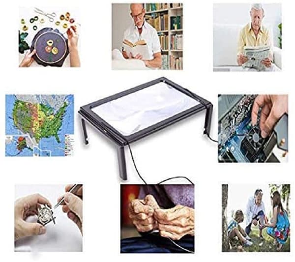 1-pak med tredimensionelt foldbart braketforstørrelsesglas LED
