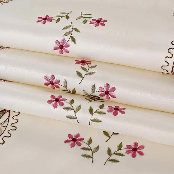 Macramé Bordlöpare, Lantlig Vit Hålspets, Blommig Broderi