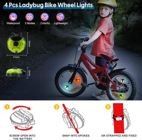 4 st cykellampor Söta LED-cykellampor Vattentäta cykellampor F