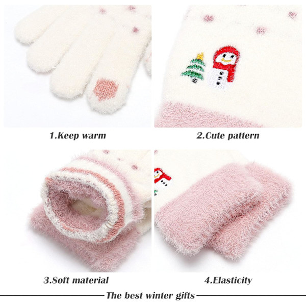 Dame Termiske Handsker - Dame Handsker Vinter, Strikket Varme Handsker