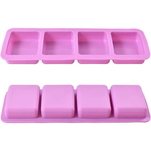 Sæt med 2 Kvadratiske 3D Silikonbageforme til Bagning af Kager, Mousse