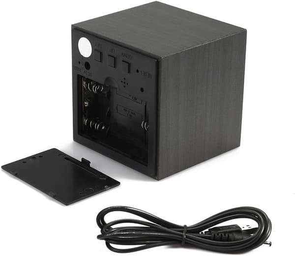 Puinen herätyskello - Mini LED-digitaalikello ajalla ja lämpötilalla