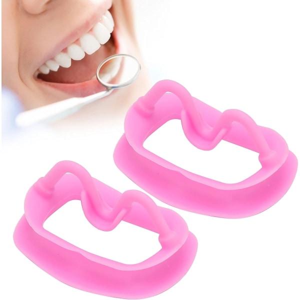 2 deler, gjenbrukbar silikon kinntrekker (rosa) bærbar tannlege