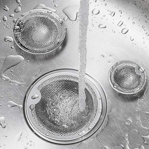 Rustfritt Stål Sink Sil - To-pakning (5 CM)