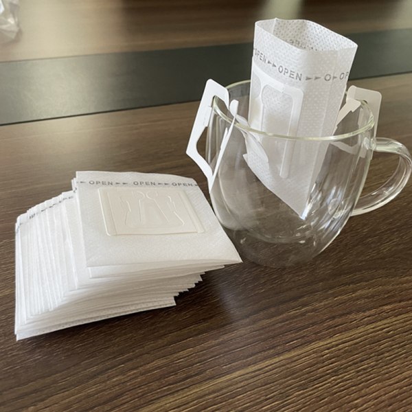 100 deler bærbar kaffefilterpose øredrypp kaffepose dispo