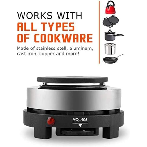 220V 500W Mini Elektrisk Griddle, Bärbar Värmeplatta, Elektrisk