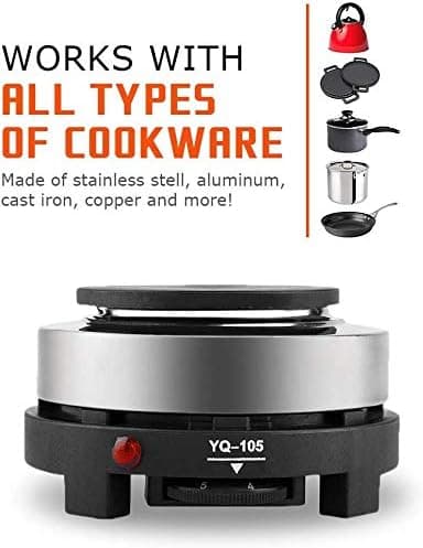 220V 500W Mini Elektrisk Grillplade, Bærbar Varmeplade, Elektrisk
