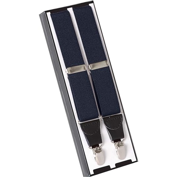 Hängslen för män Y-formade läder Crosspatch Clip på smoking hängslen
