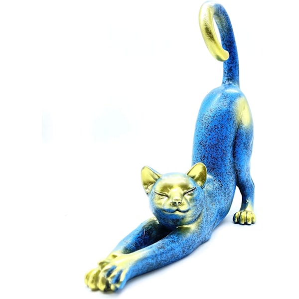Kattsträckande Staty Figur Staty Gåvor för Kattälskare Konst
